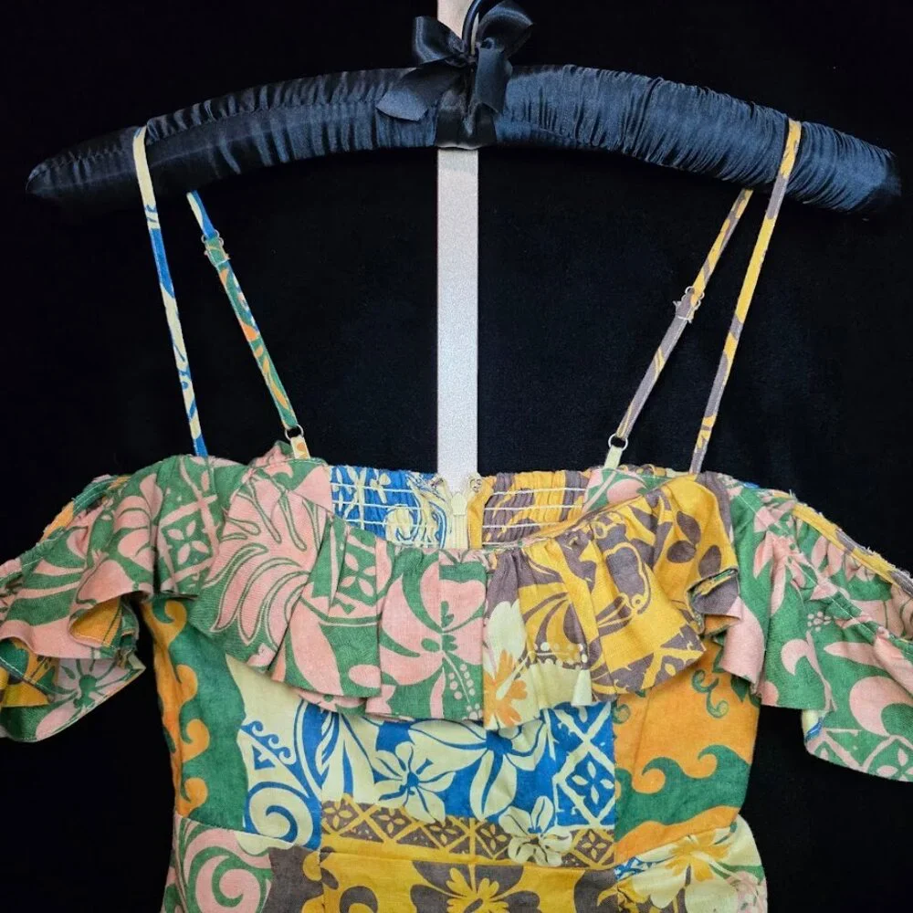 NWT ALEMAIS Archie Floral Linen Mini Flounce Dress 2 - Picture 4 of 13